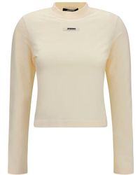 Jacquemus - Beige Cotton Long Sleeve T - Lyst