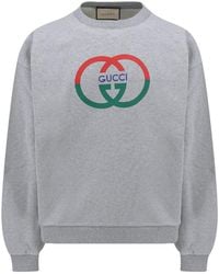 Gucci - Interlocking G-print Crewneck Cotton-jersey Sweatshirt - Lyst