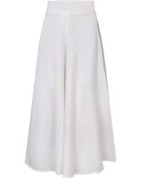120% Lino - Butter-Colored Long Linen Skirt - Lyst