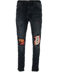 Purple Brand - Skinny Jeans With Print And Rips - Lyst