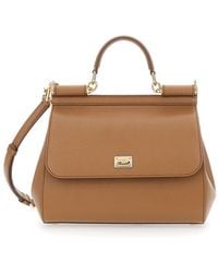 Dolce & Gabbana - My Sicily Medium Handbag With Logo Plate On The Front - Lyst