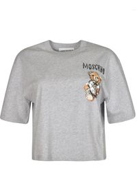 Moschino - Bear Logo Cropped T-shirt - Lyst