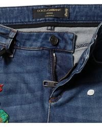 Dolce & Gabbana - Embroidered Floral Detail Jeans - Lyst