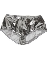 Dolce & Gabbana - Metallic High Waist Bikini Bottom Underwear Polyester Clothing - Lyst