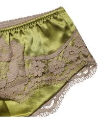 Dolce & Gabbana - Underwear Silk Satin Floral Lace Panty Brief Elastane Cotton Clothing - Lyst