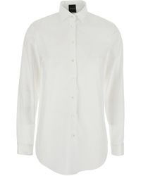 Le Plain - Shirt With Classic Collar And Curved Hem - Lyst