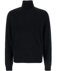 DIESEL - High Neck Sweater With Oval D Logo On The Front - Lyst