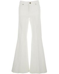 Twinset - Wide Leg Jeans With Logo Patch On The Back And - Lyst