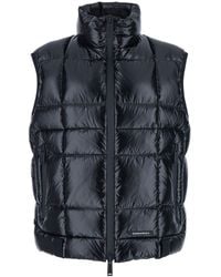 DSquared² - Sleeveless Down Jacket With High Neck And Logo Patch On The Front - Lyst