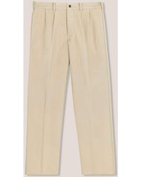 Doppiaa - Aalghero Straight-Leg Pleated Cotton-Flannel Trousers - Lyst
