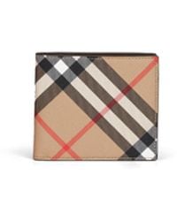Burberry - Sand Check Bi-Fold Wallet - Lyst