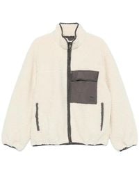 Maison Kitsuné - Fleece Jacket High Neck Cream Polyamide Lightweight - Lyst