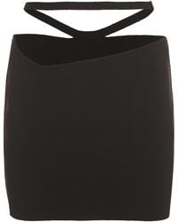 ANDREADAMO - Knitted Mini Skirt With Cut-Out Details Viscose - Lyst