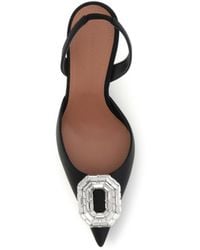 AMINA MUADDI - Slingback Pumps Camelia Satin Silk High Heel Shoes - Lyst