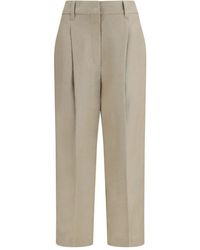 Brunello Cucinelli - Beige Linen Casual Pants - Lyst