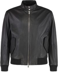 BOSS - Leather Jacket - Lyst