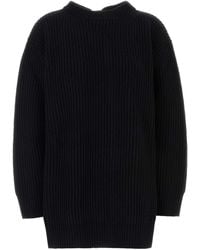 MM6 by Maison Martin Margiela - Stretch Wool Blend Oversize Sweater - Lyst