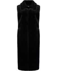 BB COUTURE - Faux Fur Waistcoat Scarlet Polyester & Shearling Coats - Lyst