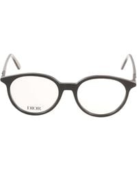 Dior - Round Frame Clear Lense Glasses - Lyst