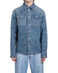 Bottega Veneta - Textured Denim Shirt - Lyst