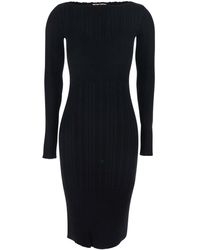 Twinset - Long Dress With Boat Neck And Ribbed Design - Lyst