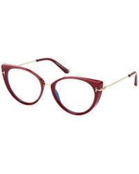 Tom Ford - Eyeglasses Cat Eye Full Rim, Shiny Frame And Light Block Lenses Lens Ft5815-B001 - Lyst