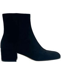 Gianvito Rossi - Joelle Round Toe Block Heel Ankle Boots - Lyst