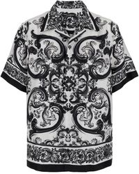 Dolce & Gabbana - 'Hawaii' Silk Twill Shirt With Maiolica Print - Lyst