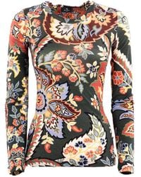 Etro - Wool-Blend Paisley Knit Top - Lyst