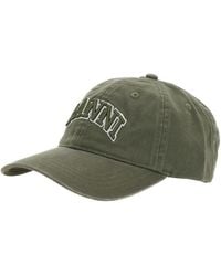 Ganni - Baseball Cap With Logo Lettering Embroidery On The Front And Logo Patch On The Rear - Lyst