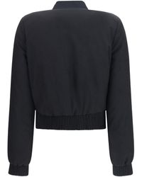 McQueen - Buttoned Bomber Jacket With Visible Stitching - Lyst