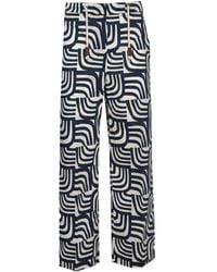 Max Mara - All-Over Patterned Wide Leg Trousers - Lyst