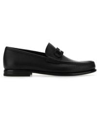 Ferragamo - Gancini Crown Bit Leather Loafers - Lyst