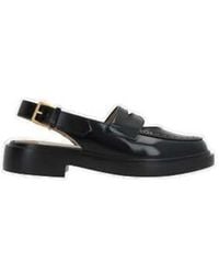 Thom Browne - Cut Out Detailed Slingback Penny Loafers - Lyst