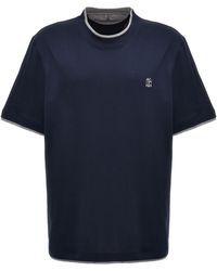 Brunello Cucinelli - Double Layer T-shirt - Lyst