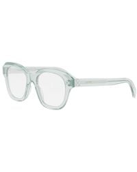 Celine - Eyeglasses Square Full Rim, Shiny Transparent Lime Frame And Clear Demo Lens Cl50124I093 Sunglasses - Lyst