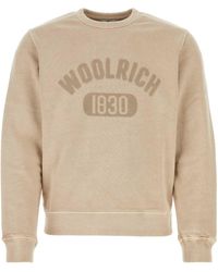 Woolrich - Beige Cotton Sweatshirt - Lyst