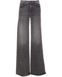 Mother - Snake-Print Straight Jeans - Lyst