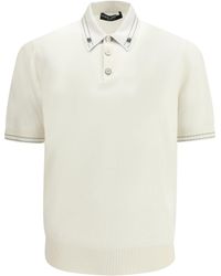 Dolce & Gabbana - Silk Polo With Collar And Short Sleeves Shirts - Lyst
