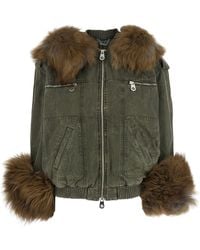 Blumarine - Jacket With Removable Fur Details - Lyst