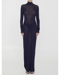 Saint Laurent - Knit Long Dress - Lyst