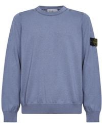 Stone Island - Avio Organic Cotton Knit Crewneck Sweater - Lyst