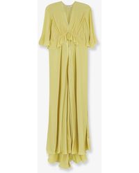Alberta Ferretti - Satin Long Dress - Lyst