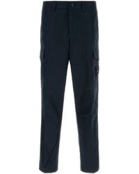 Stone Island - Navy Blue Cotton Cargo Pant - Lyst
