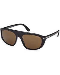 Tom Ford - Sunglasses Aviator Full Rim, Dark Havana Frame And Gradient Smoke Lens Ft100252B - Lyst