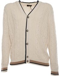 Peserico - Cable Knit Cardigan - Lyst