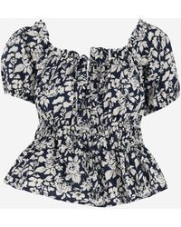 Ralph Lauren - Cotton Blouse With Floral Pattern - Lyst