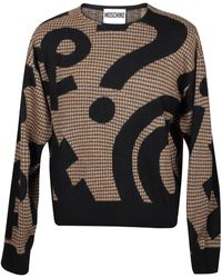 Moschino Sweater In Multicolor Wool - Black