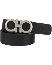 Ferragamo - Reversible And Adjustable Leather Belt Calf Bos Taurus E Braces - Lyst