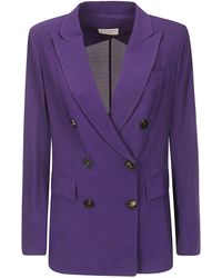 Alberto Biani - Georgette Double-Breasted Jacket - Lyst